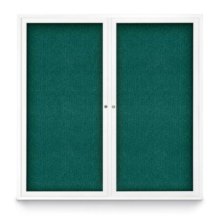 United Visual Products Sliding Door Indoor Enclosed Corkboard, 9 UV9029ACSH-GOLD-DBURGU